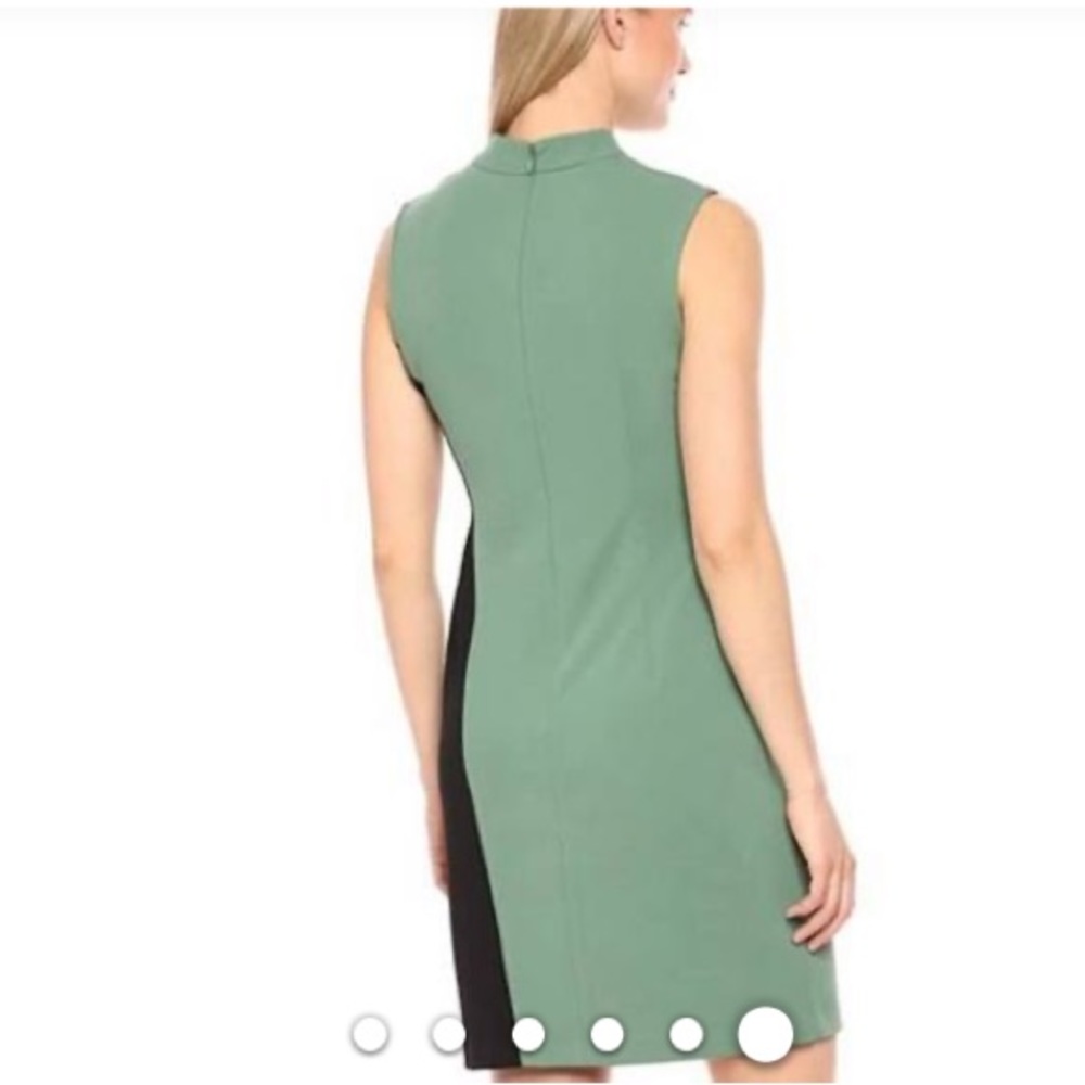 Sharagano Mock Neck Colorblock Dress. - Picture 2 of 8